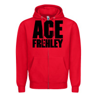 Red the-ace-frehley-trouble-walkin-cool Zipper Hoodie - linhVisuals