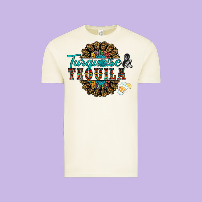 Turquoise Gemstone And Taquila Vintage Tee Designed By Ranaportraitstore