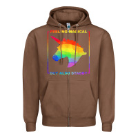 Chestnut feeling magical but also stabby unicorn rainbow t shirt Zipper Hoodie - linhVisuals