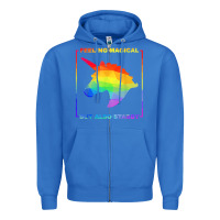 True Royal feeling magical but also stabby unicorn rainbow t shirt Zipper Hoodie - linhVisuals