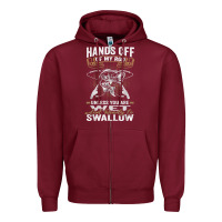 Burgundy mens hands off of my rod bass fishing fisherman t shirt Zipper Hoodie - linhVisuals