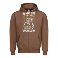 Chestnut mens hands off of my rod bass fishing fisherman t shirt Zipper Hoodie - linhVisuals