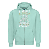 Seafoam mens hands off of my rod bass fishing fisherman t shirt Zipper Hoodie - linhVisuals