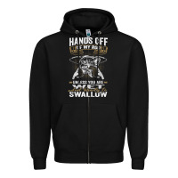 Black mens hands off of my rod bass fishing fisherman t shirt Zipper Hoodie - linhVisuals