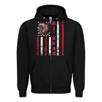Black mi’kmaq tribe native american flag mi’kmaq heritage related t shir Zipper Hoodie - linhVisuals