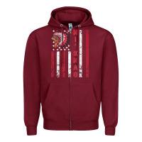 Burgundy mi’kmaq tribe native american flag mi’kmaq heritage related t shir Zipper Hoodie - linhVisuals
