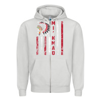 Dove Grey mi’kmaq tribe native american flag mi’kmaq heritage related t shir Zipper Hoodie - linhVisuals