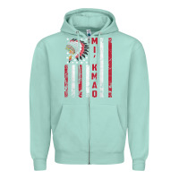 Seafoam mi’kmaq tribe native american flag mi’kmaq heritage related t shir Zipper Hoodie - linhVisuals