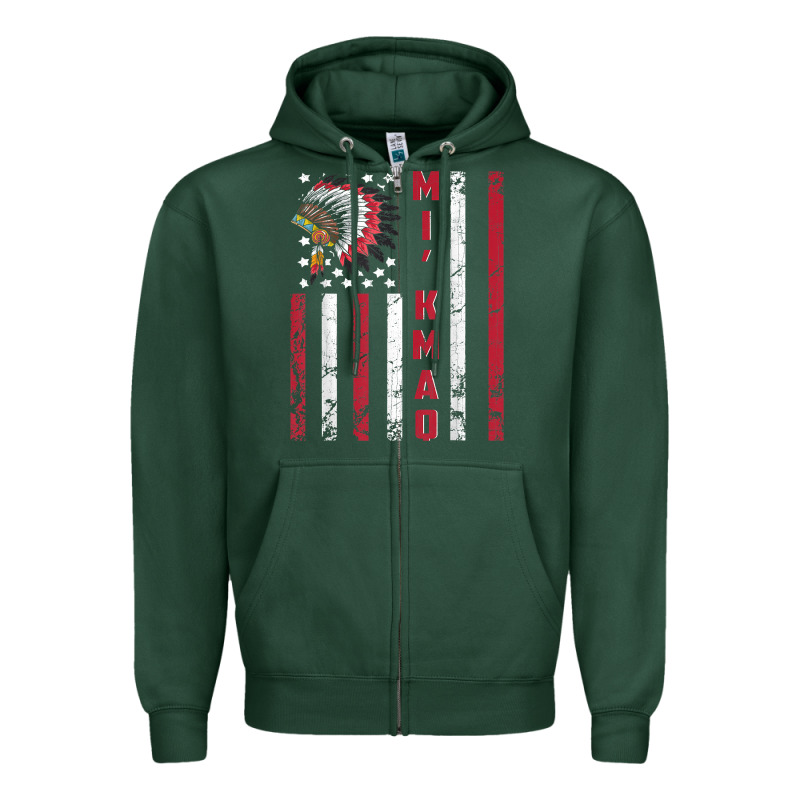 Mi’kmaq Tribe Native American Flag Mi’kmaq Heritage Related T Shir Zipper Hoodie by linhVisuals | Teevron