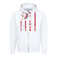 White mi’kmaq tribe native american flag mi’kmaq heritage related t shir Zipper Hoodie - linhVisuals