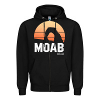 Black moab utah arches national park vintage retro outdoor hiking pullover h Zipper Hoodie - linhVisuals
