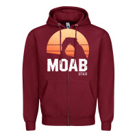 Burgundy moab utah arches national park vintage retro outdoor hiking pullover h Zipper Hoodie - linhVisuals