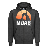 Moab Utah Arches National Park Vintage Retro Outdoor Hiking Pullover H Zipper Hoodie | Teevron