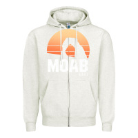 Oatmeal Heather moab utah arches national park vintage retro outdoor hiking pullover h Zipper Hoodie - linhVisuals