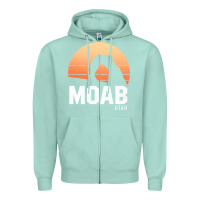 Seafoam moab utah arches national park vintage retro outdoor hiking pullover h Zipper Hoodie - linhVisuals