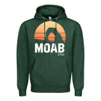Sports Green moab utah arches national park vintage retro outdoor hiking pullover h Zipper Hoodie - linhVisuals
