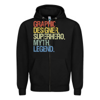 Black funny graphic designer t shirt Zipper Hoodie - linhVisuals