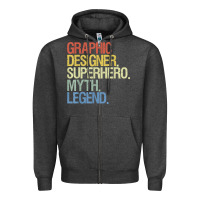 Charcoal Heather funny graphic designer t shirt Zipper Hoodie - linhVisuals