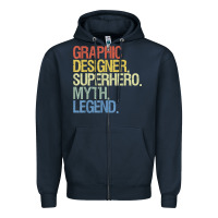 Navy funny graphic designer t shirt Zipper Hoodie - linhVisuals