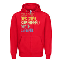 Red funny graphic designer t shirt Zipper Hoodie - linhVisuals