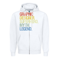 White funny graphic designer t shirt Zipper Hoodie - linhVisuals