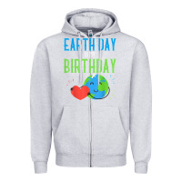 Heather Grey earth day is my birthday shirt pro environment party gift t shirt Zipper Hoodie - linhVisuals