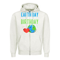 Oatmeal Heather earth day is my birthday shirt pro environment party gift t shirt Zipper Hoodie - linhVisuals