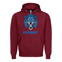 Burgundy funny vintage lion face head detroit gifts tank top Zipper Hoodie - linhVisuals