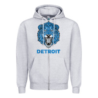 Heather Grey funny vintage lion face head detroit gifts tank top Zipper Hoodie - linhVisuals