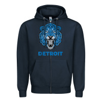 Navy funny vintage lion face head detroit gifts tank top Zipper Hoodie - linhVisuals