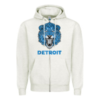 Oatmeal Heather funny vintage lion face head detroit gifts tank top Zipper Hoodie - linhVisuals
