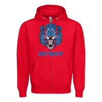 Red funny vintage lion face head detroit gifts tank top Zipper Hoodie - linhVisuals
