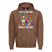 Chestnut autism dad you will never walk alone support autism son t shirt Zipper Hoodie - linhVisuals