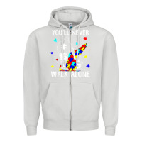 Dove Grey autism dad you will never walk alone support autism son t shirt Zipper Hoodie - linhVisuals