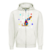 Oatmeal Heather autism dad you will never walk alone support autism son t shirt Zipper Hoodie - linhVisuals