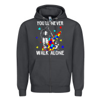 Smoke autism dad you will never walk alone support autism son t shirt Zipper Hoodie - linhVisuals