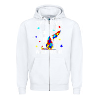 White autism dad you will never walk alone support autism son t shirt Zipper Hoodie - linhVisuals