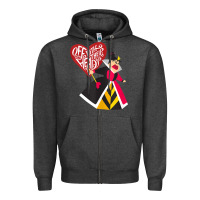 Charcoal Heather alice in wonderland queen of hearts off with their heads tank top Zipper Hoodie - linhVisuals
