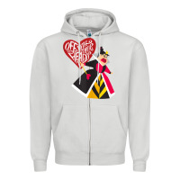 Dove Grey alice in wonderland queen of hearts off with their heads tank top Zipper Hoodie - linhVisuals