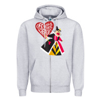 Heather Grey alice in wonderland queen of hearts off with their heads tank top Zipper Hoodie - linhVisuals