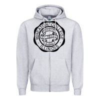 Heather Grey wheaton college illinois Zipper Hoodie - linhVisuals