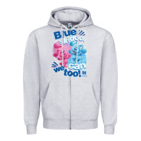 Heather Grey blue's clues & you blue skidoo, we can too tank top Zipper Hoodie - linhVisuals