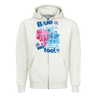Oatmeal Heather blue's clues & you blue skidoo, we can too tank top Zipper Hoodie - linhVisuals
