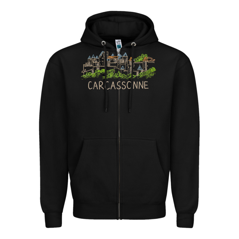 Carcassonne France Unique Hand Drawn Art Gift Men Women T Shirt Zipper Hoodie by linhVisuals | Teevron