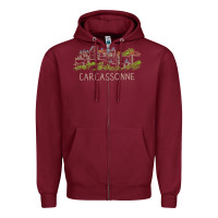 Burgundy carcassonne france unique hand drawn art gift men women t shirt Zipper Hoodie - linhVisuals