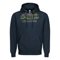 Navy carcassonne france unique hand drawn art gift men women t shirt Zipper Hoodie - linhVisuals