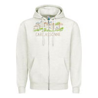 Oatmeal Heather carcassonne france unique hand drawn art gift men women t shirt Zipper Hoodie - linhVisuals