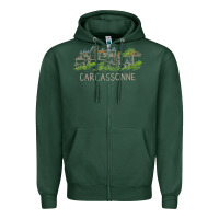 Sports Green carcassonne france unique hand drawn art gift men women t shirt Zipper Hoodie - linhVisuals