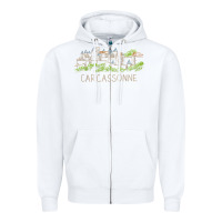 White carcassonne france unique hand drawn art gift men women t shirt Zipper Hoodie - linhVisuals