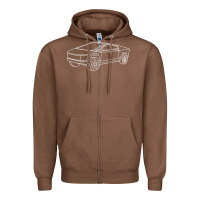 Chestnut cybertrucks line art pocket futuristic ev truck cyber design t shirt Zipper Hoodie - linhVisuals